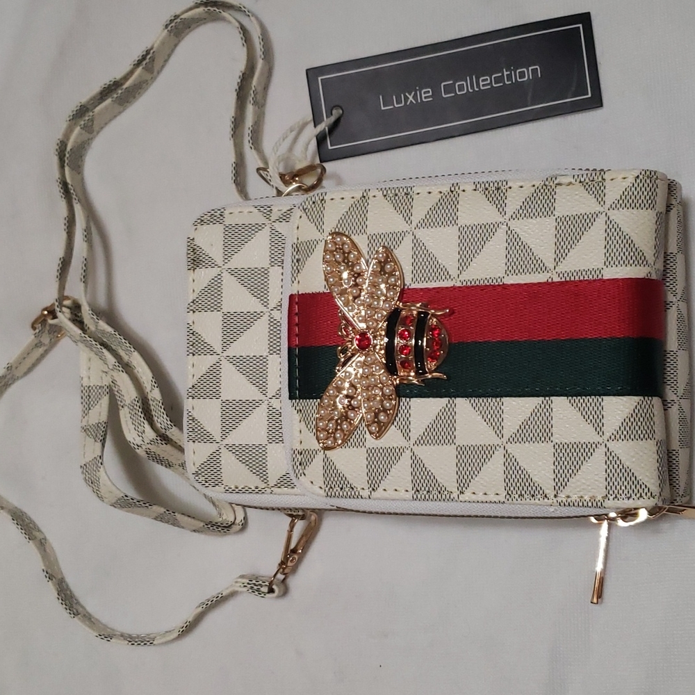 White and Red Crossbody Bag